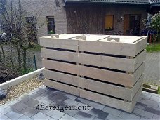 Container ombouw van gebruikt steigerhout!