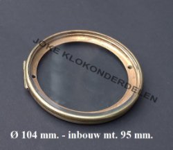 Franse pendule achterdeur = vlak geslepen glas =46015