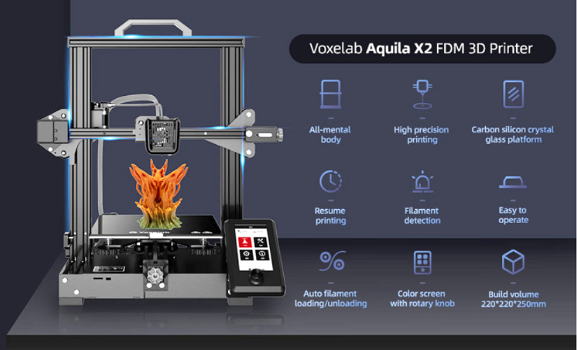 Voxelab Aquila X2 FDM 3D Printer 32-bit Silent Motherboard - 1