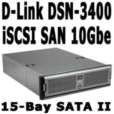 D-Link DSN-3400-10 15-Bay iSCSI SAN 10Gbe max 30TB.