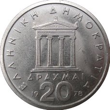 Griekenland 20 drachmes 1976 conditie: circulatie munt