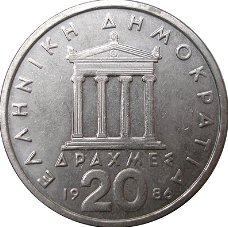 Griekenland 20 drachmes 1986 conditie: circulatie munt  