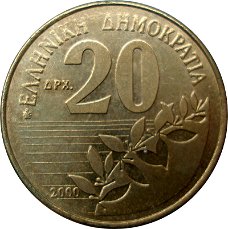 Griekenland 20 drachmes 1990 conditie: circulatie munt  