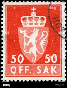 off. sak Noorwegen 50 Øre 1968 conditie: gestempeld