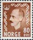 379 Noorwegen 80 Øre 1950 conditie: gestempeld