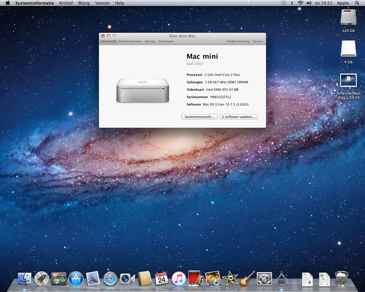 Mac Mini 2,1 Intel Core 2 Duo YM8102JTYL2 met 2 Ghz en 15 Inch Samsung Lcd Enz. - nr. 1
