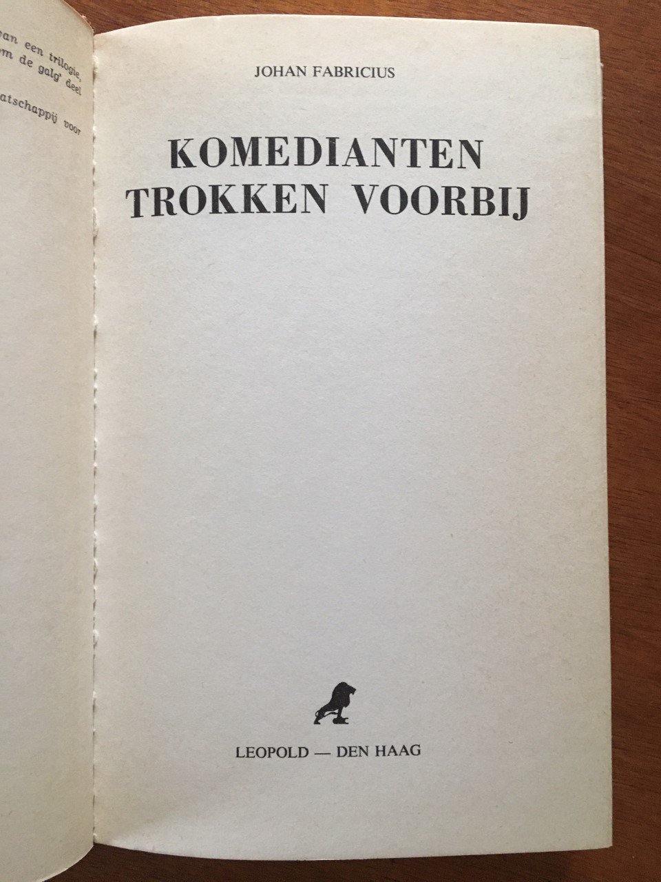 Komedianten trokken voorbij - Johan Fabricius - Afbeelding 3