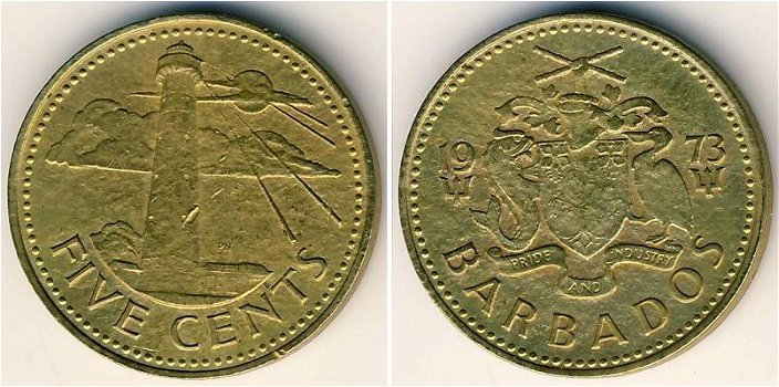 Barbados 5 cents 1973 conditie: circulatie munt - 0