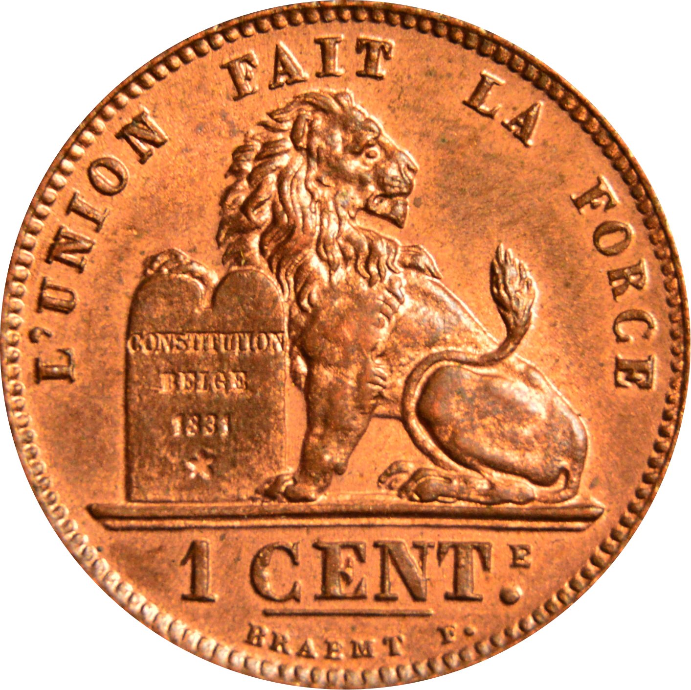 belgië 1 centime 1907 frans conditie: circulatie munt - Afbeelding 2