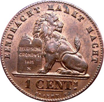 belgië 1 centime 1901 nederlands conditie: circulatie munt - 1