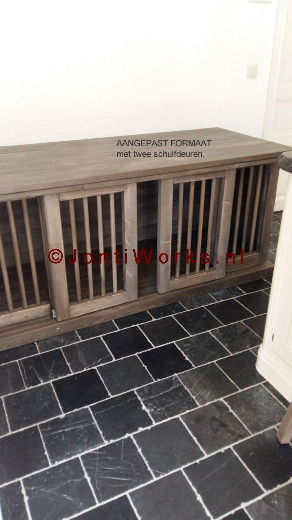 Houten bench met schuifdeur, model Rita - Afbeelding 3