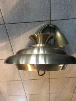 Vintage goudkleurig metalen hanglamp - 3