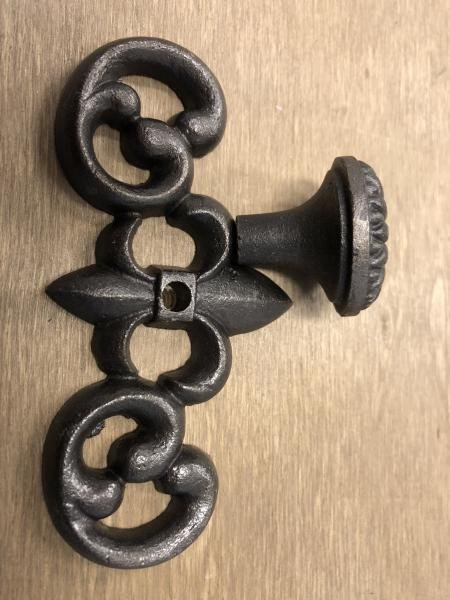 Smeedijzeren deurknop, kastknop, meubel, met rozet, - Afbeelding 6