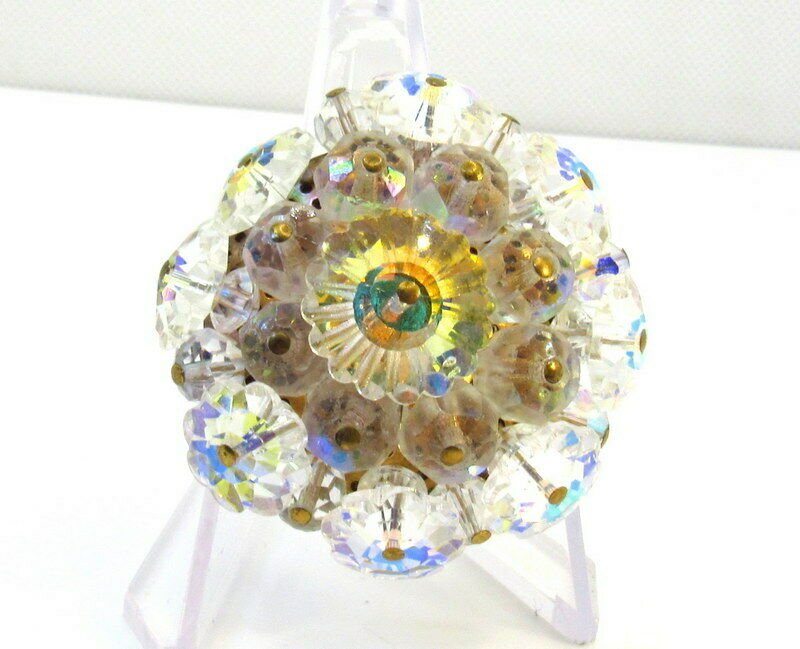 Prachtige vintage broche met aurorastenen - Afbeelding 2