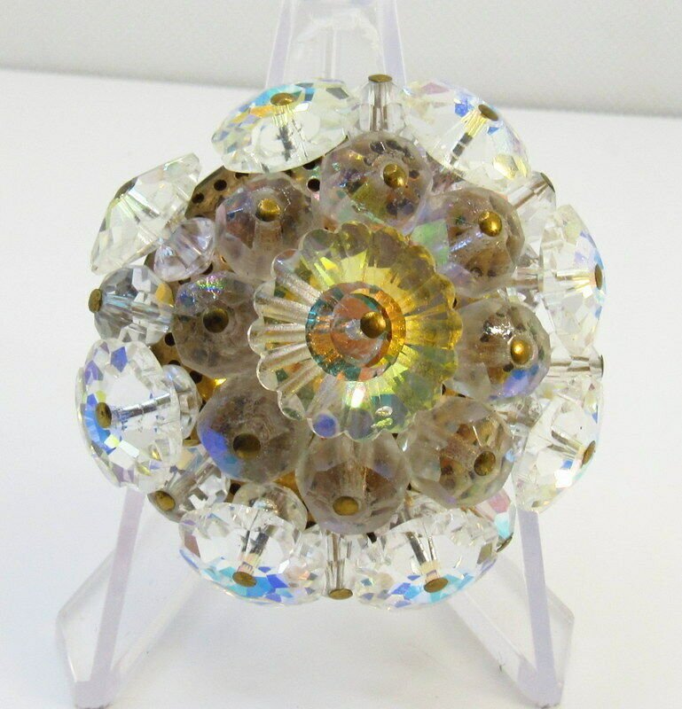 Prachtige vintage broche met aurorastenen - Afbeelding 3