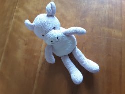1700 Varken Happy horse Gebreid Oude Roze 23cm
