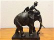 1 Skulptur olifant met ruiter, Polystein - 3 - Thumbnail