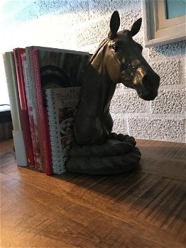 2 paardenbeelden als boekensteun, massief ijzer,prachtig - 4