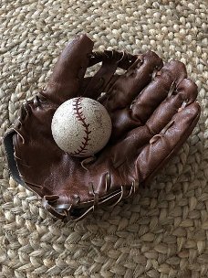 Baseball handschoen met bal als decoratie set, fraai