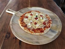 dienblad-pizza met handvat, rustiek dienblad gemaakt