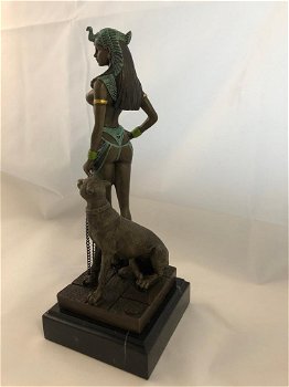 Een bronzen beeld van Cleopatra met PANTHER , green - 5