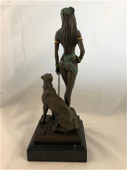 Een bronzen beeld van Cleopatra met PANTHER , green - 6