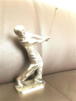 Een golfer uit aluminium ,nikkel, gewoon heel leuk , kado - 7