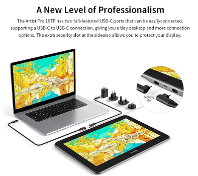 XP-PEN Artist Pro 16TP Graphic Tablet with 13.6 x 7.6 Inch - 7