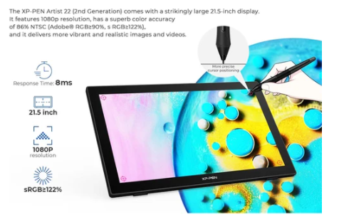 XP-PEN Artist 22 2nd Generation Graphic Tablet with 21.5 Inc - 2