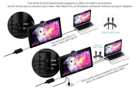 XP-PEN Artist 22 2nd Generation Graphic Tablet with 21.5 Inc - 5