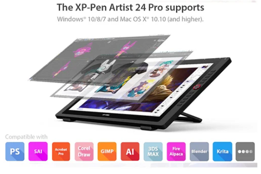XP-PEN Artist 24 Pro Graphic Tablet with 23.8 Inch 2K QHD - 4