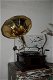 Nostalgische grammofoon, platenspeler, hout en metaal - 0 - Thumbnail