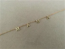 Gouden ketting met letters mama verguld verkleurd niet ibiza