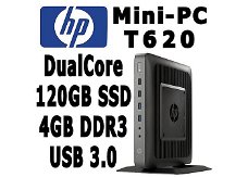 HP T620 Mini-PC DualCore 1.65Ghz 4GB 120GB SSD | USB3 | W10