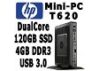 HP T620 Mini-PC DualCore 1.65Ghz 4GB 120GB SSD | USB3 | W10 - 1 - Thumbnail