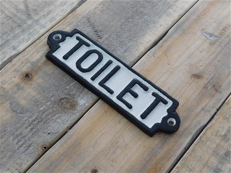 Bordje emaille Toilet voor de deur - 1