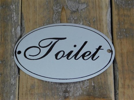 Bordje emaille Toilet voor aan de WC-deur - 0
