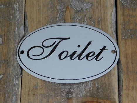 Bordje emaille Toilet voor aan de WC-deur - 1