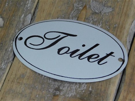Bordje emaille Toilet voor aan de WC-deur - 2