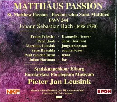 3-CD - Matthäus Passion - Pieter Jan Leusink - 1