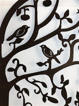 levensboom in hartvorm met vogels, wandornament - 3