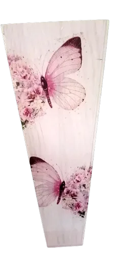 Vaas roze vlinder bloemen decoupage