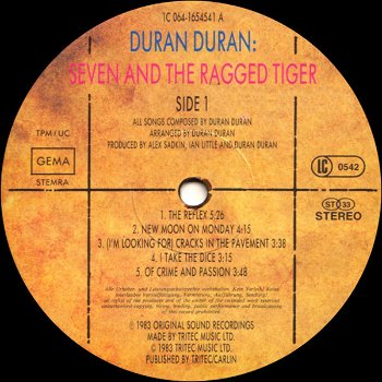 LP - Duran Duran - Seven and the ragged tiger - 1
