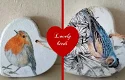 Houten vogel roodborst deurhanger decoratiehanger decoupage - 0 - Thumbnail