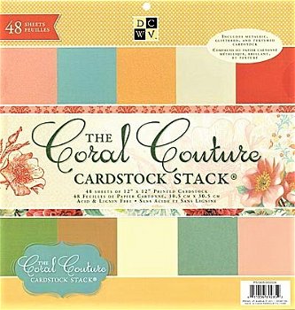 NIEUW Coral Couture Cardstock Paper Stack 12X12 van DCWV - 0