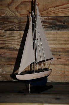 Zeilboot op stand,handgemaakt,zeil-boot-water , hout - 4