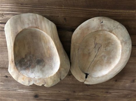 Zwaar hard koloniaal houten schaal, decoratie, hout - 0