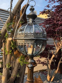 Prachtige metalen ronde hang lantaarn , lamp ,kaars - 2