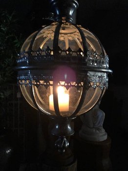 Prachtige metalen ronde hang lantaarn , lamp ,kaars - 6