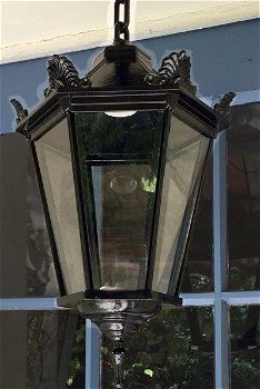 Prachtige nostalgische hanglamp, alu, donkergroen-lamp - 0